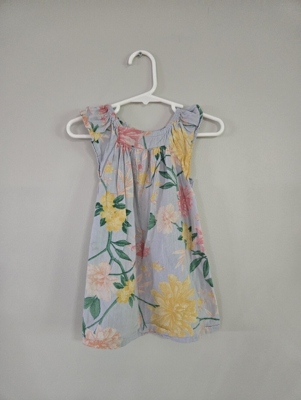 Old Navy Light Blue Floral Ruffle-Sleeve Dress